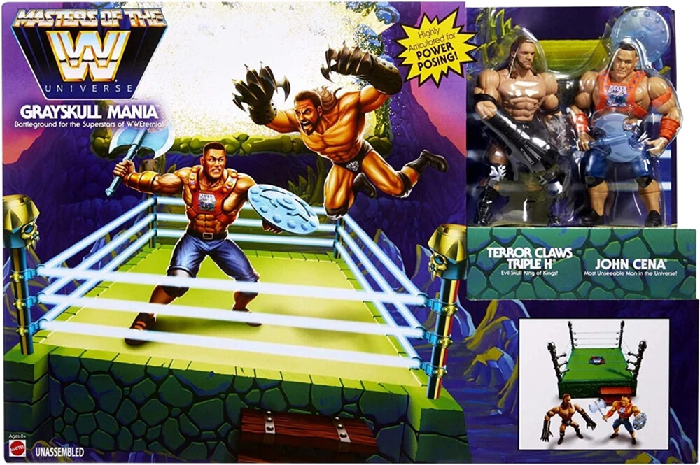 Mattel Masters Of The WWE Universe GraySkull Mania Ring W/  HHH & John Cena New