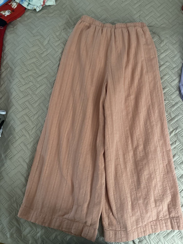 WOMEN'S SPLENDID  RELAXED LOOSE FIT WIDE EXTRA SMALL LEG CROP PANT! SALMON COLOR