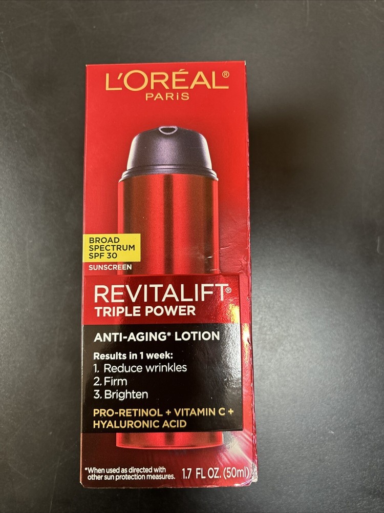 L'Oreal Paris Revitalift Triple SPF 30 Sunscreen - 1.7oz Exp 05/25