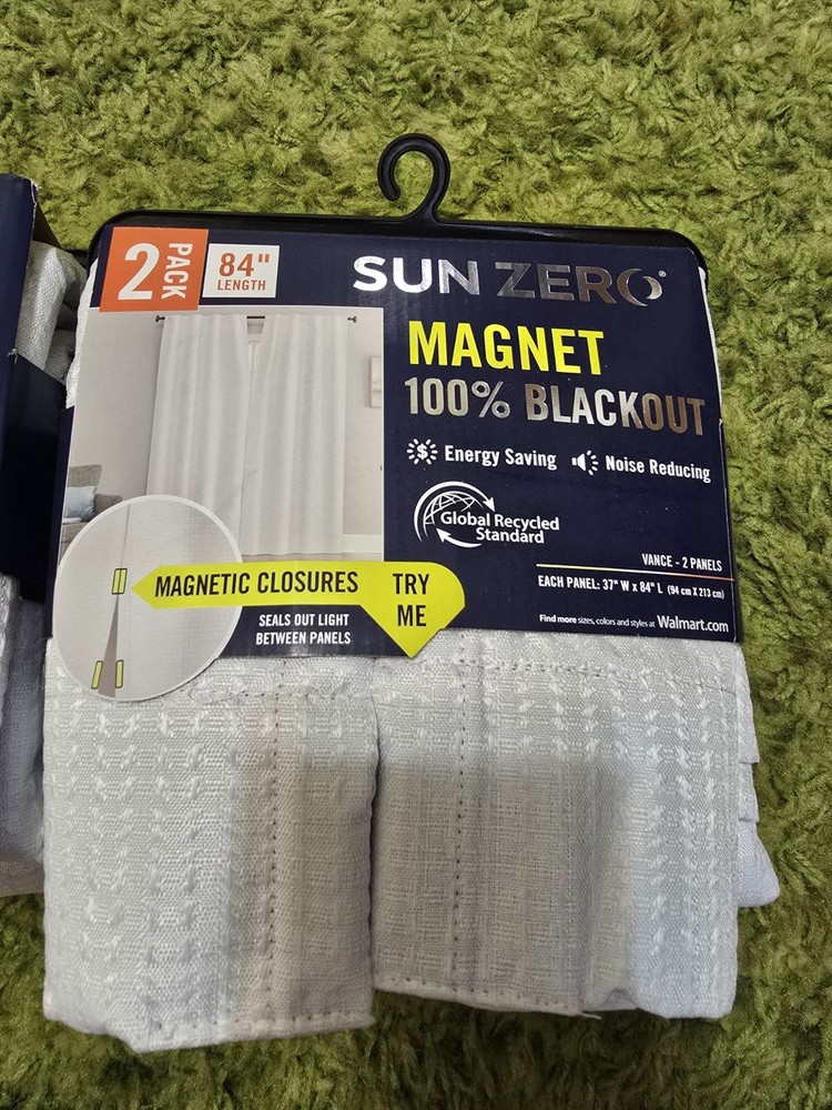 Sun Zero Magnetic 100% Blackout Curtains 84
