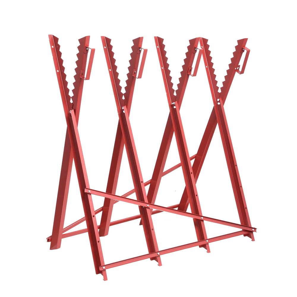 Folding Iron Log Saw Horse Heavy Duty Adjustable Width Trestle Sawhorse Stand