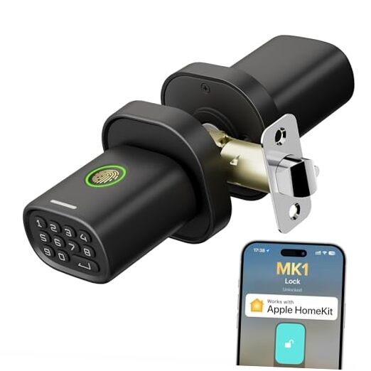 Smart Fingerprint Door Knob Lock with Keypad – HomeKit Compatible
