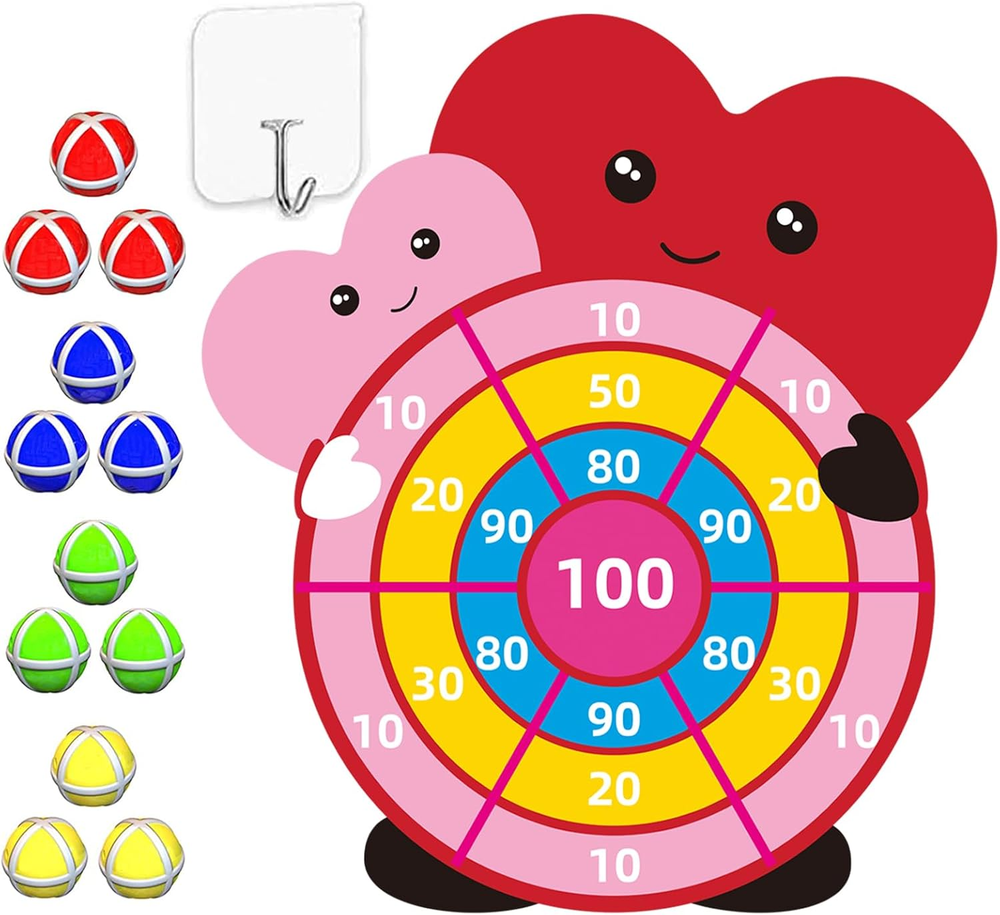Valentines Day Gifts for Kids - 30” Large Dartboard Game - Valentine Gift Toys E-image