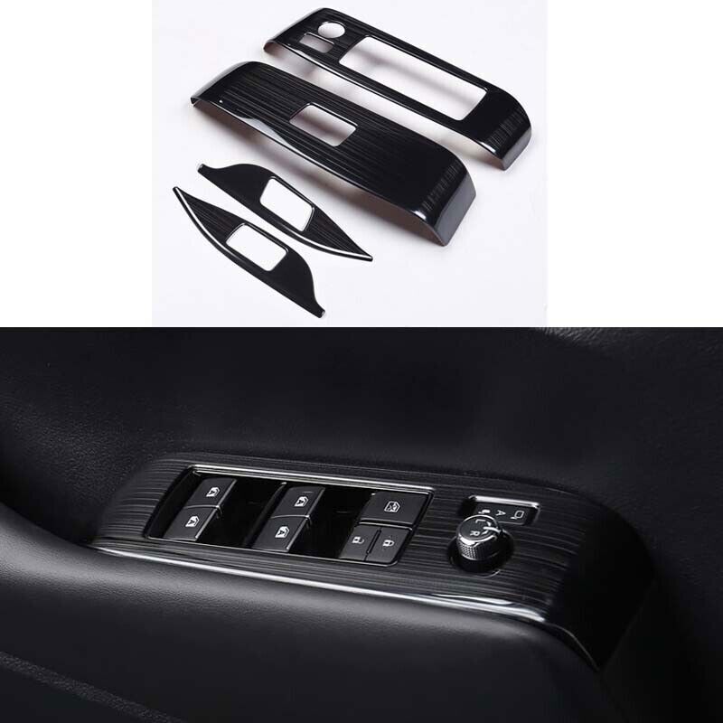 Toyota Alphard Window Lock Panel Trim 2015-2022 Black Steel Glass Upgrade