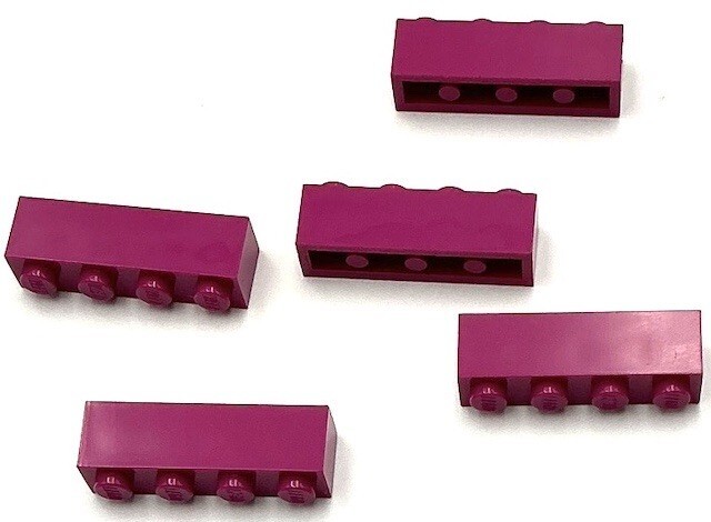 Lego 5 New Magenta Bricks Building Blocks 1 x 4 Stud Parts