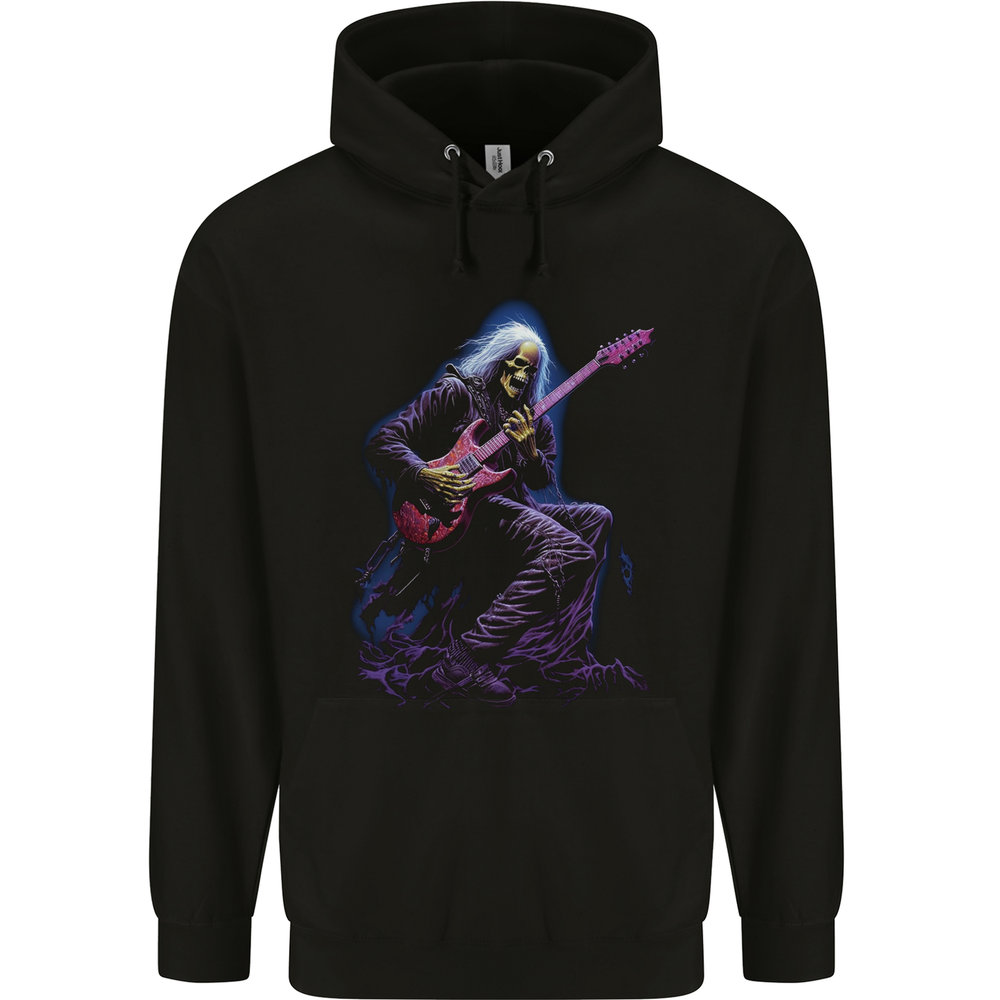 Skull Rocker Heavy Metal Guitar 80% Cotton Mens Hoodie