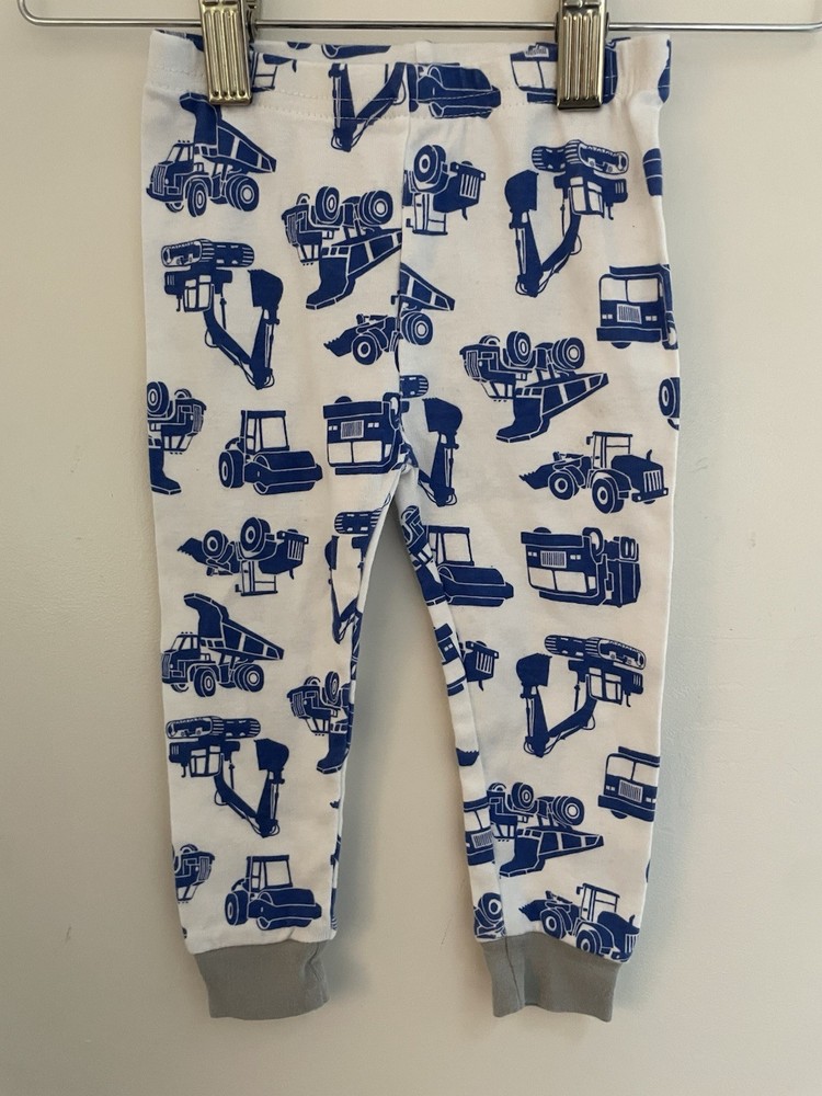 Carter's Baby Boys Construction Vehicles 100% Cotton Pull On PJ Pants White 12M
