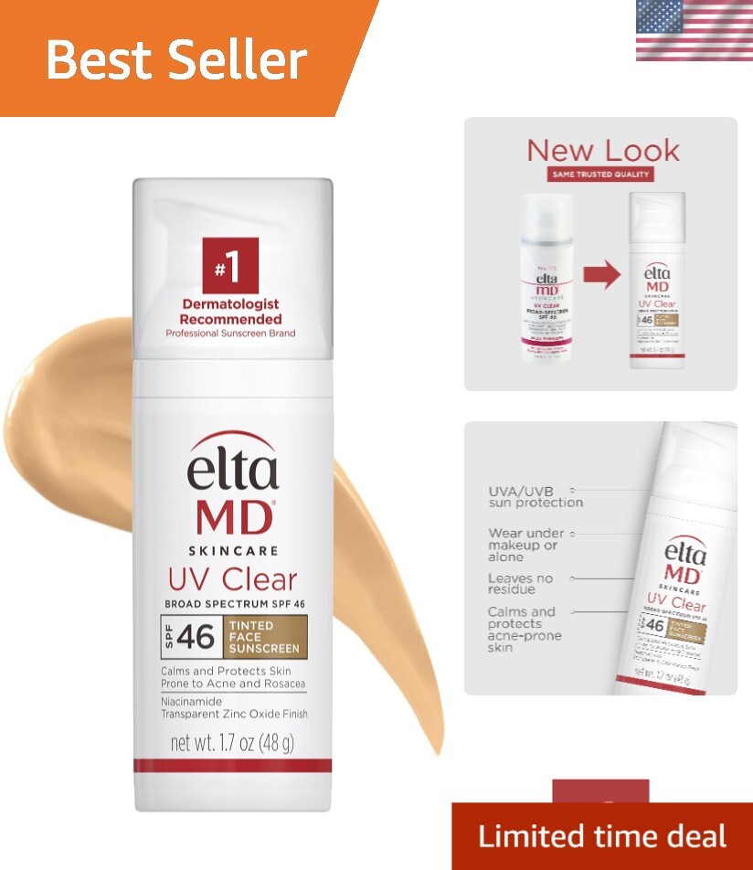 Tinted Oil-Free Sunscreen SPF 46 with Pump 1.7 oz for Effortless Protection