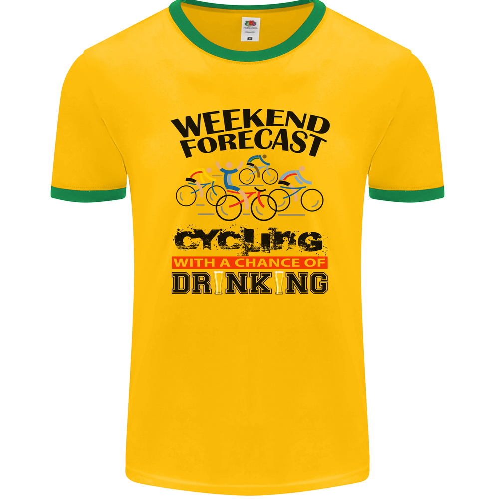 Weekend Forecast Cycling Bicycle Mens Ringer T-Shirt by FotL