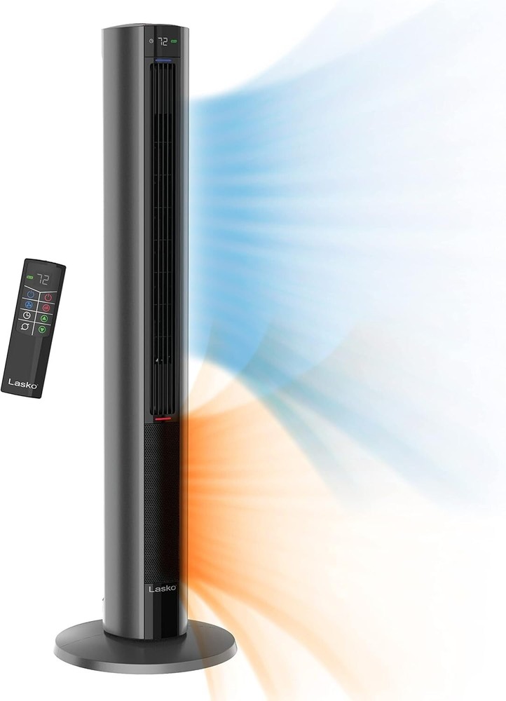 2-in-1 Oscillating Indoor Fan and Heater 42 Inch with Tip-Over Safety