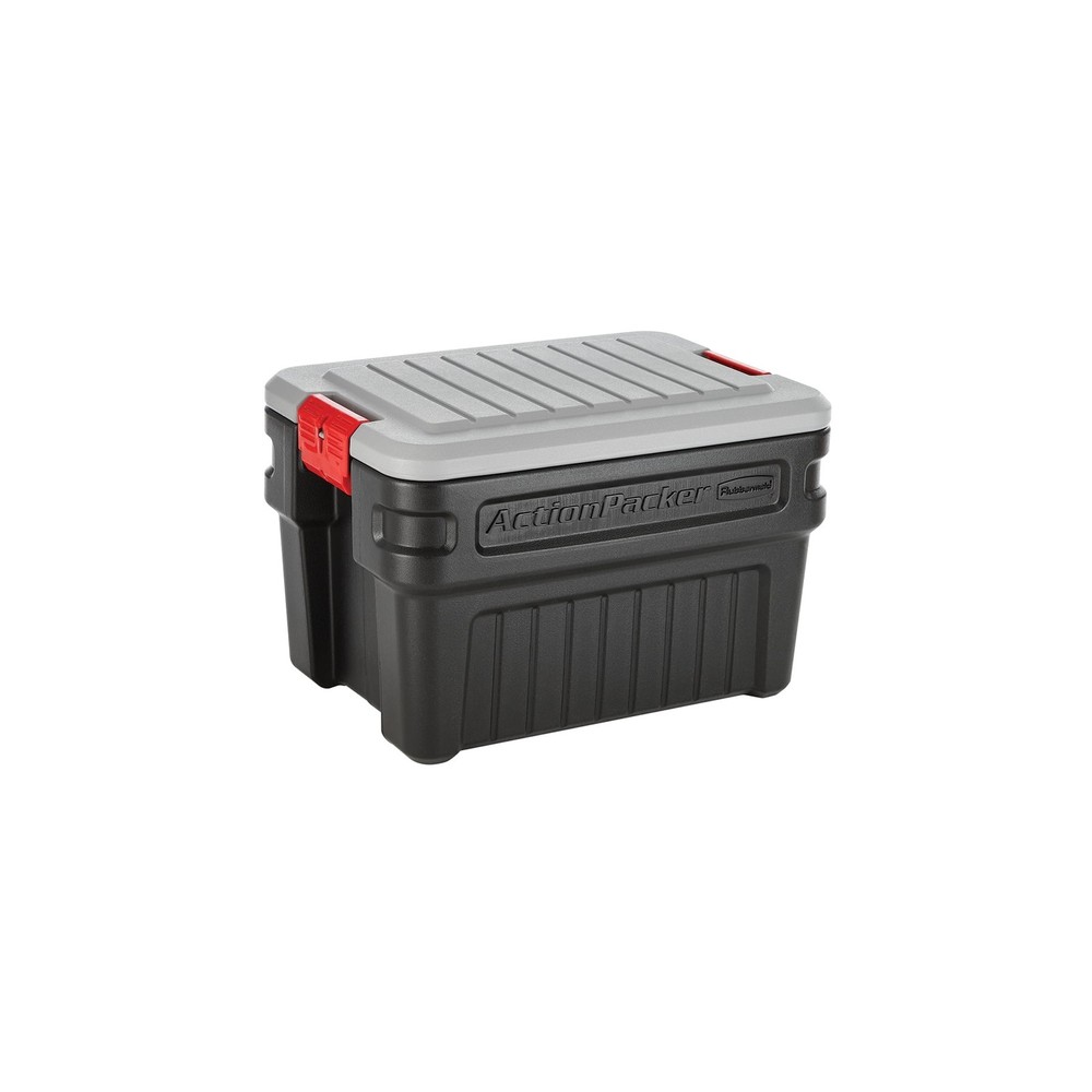 24 Gallon Heavy Duty Lockable Black ActionPacker Storage Bin with Lid