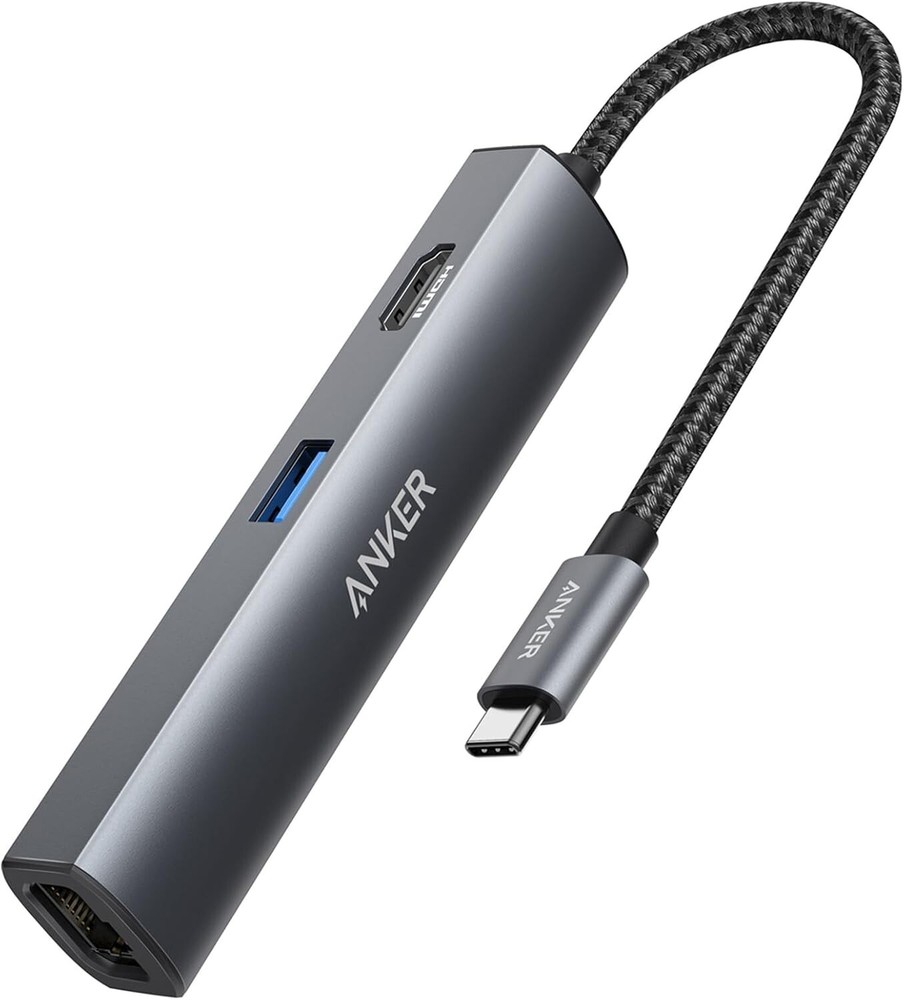Anker 5-in-1 USB C Hub with 4K HDMI Ethernet and USB 3.0 for Laptops Tablets