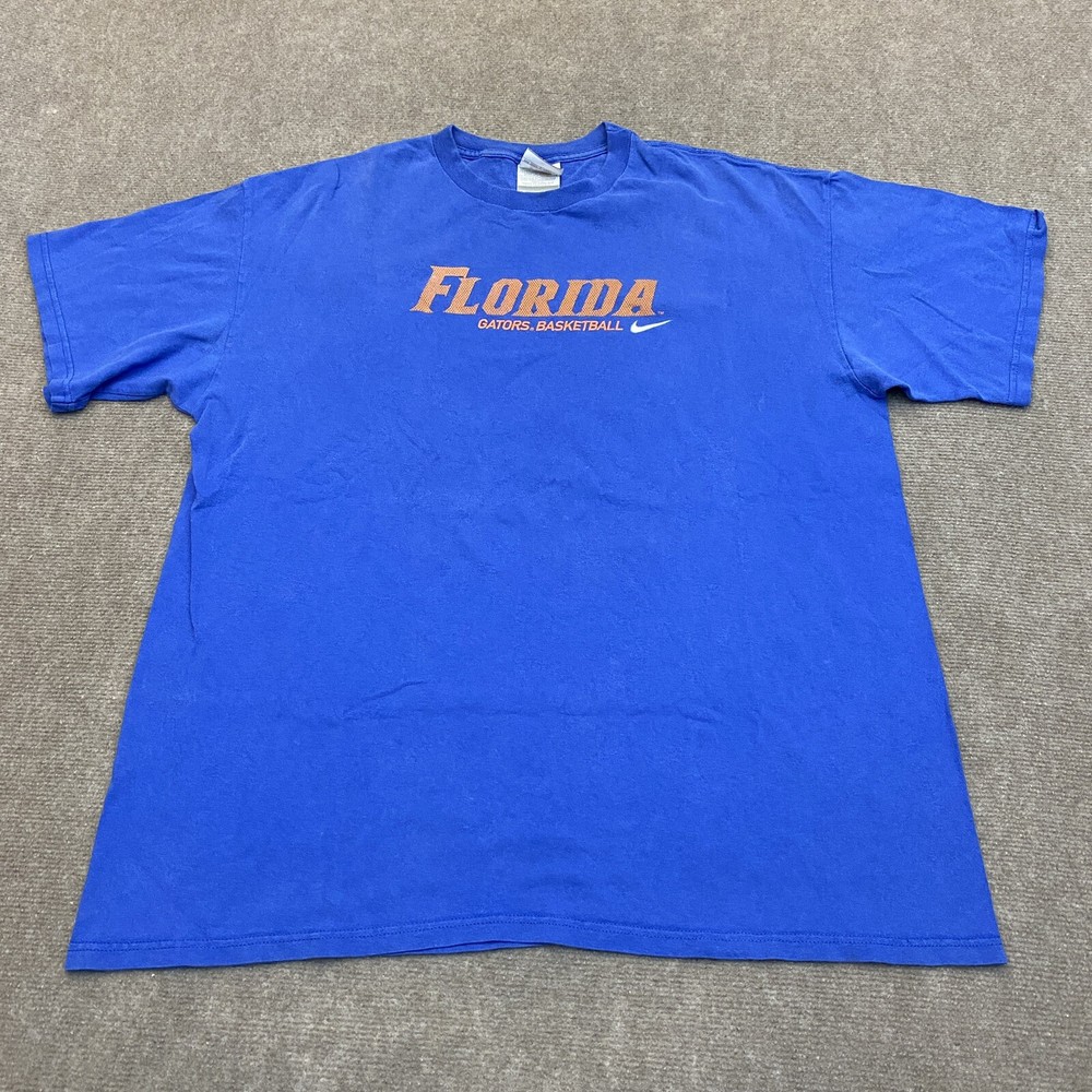 Vintage Nike Florida Gators Basketball Graphic T Shirt Faded Blue Size XL Men's