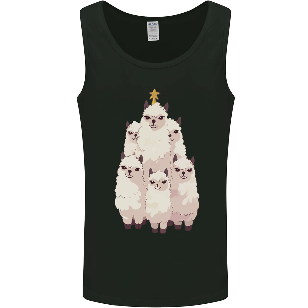 Llama Christmas Tree Xmas Mens Vest Tank Top