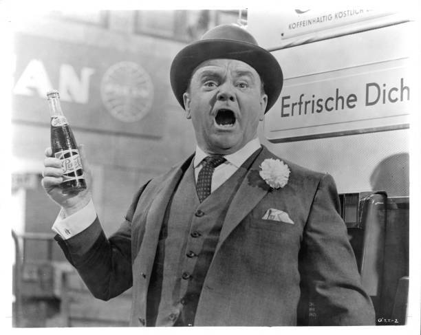 James Cagney holding Pepsi in One Two Three 1961 Historic Old Photo