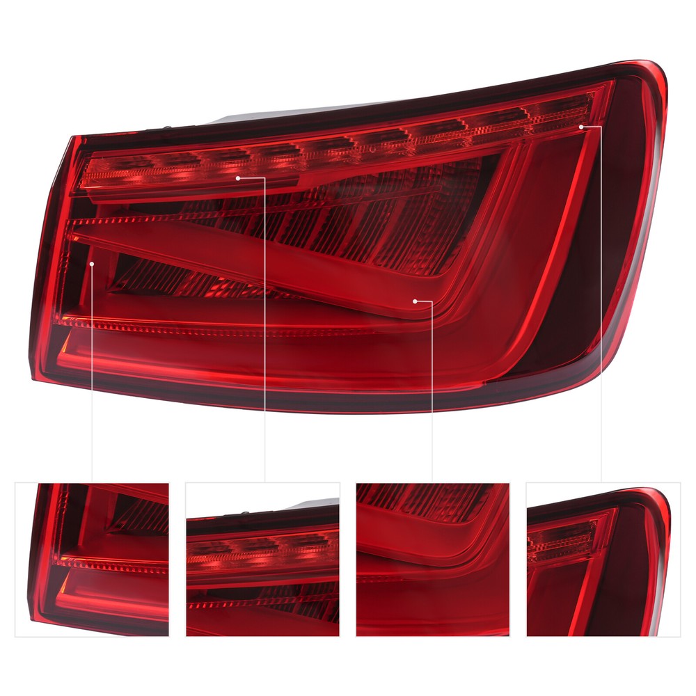 2015-16 Audi A3 LED Right Rear Tail Light Assembly with Red Clear Lens Upgrade