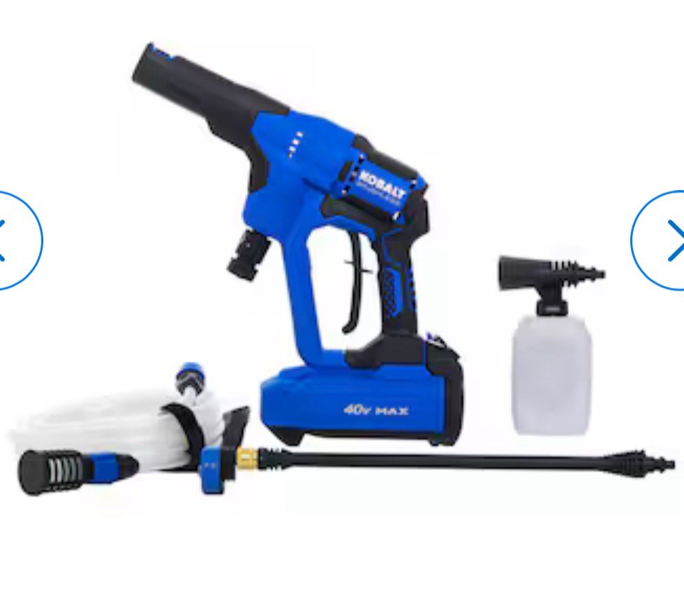 40V Kobalt Power Cleaner with 600 PSI and Sprayer Tip (Tool Only)