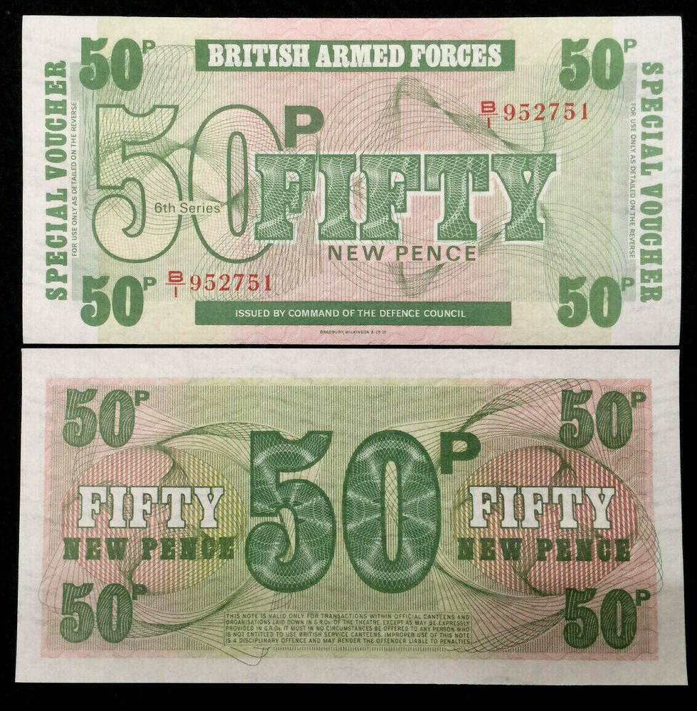 Great Britain / UK British Armed Forces 50 Pence Banknote World Paper Money UNC