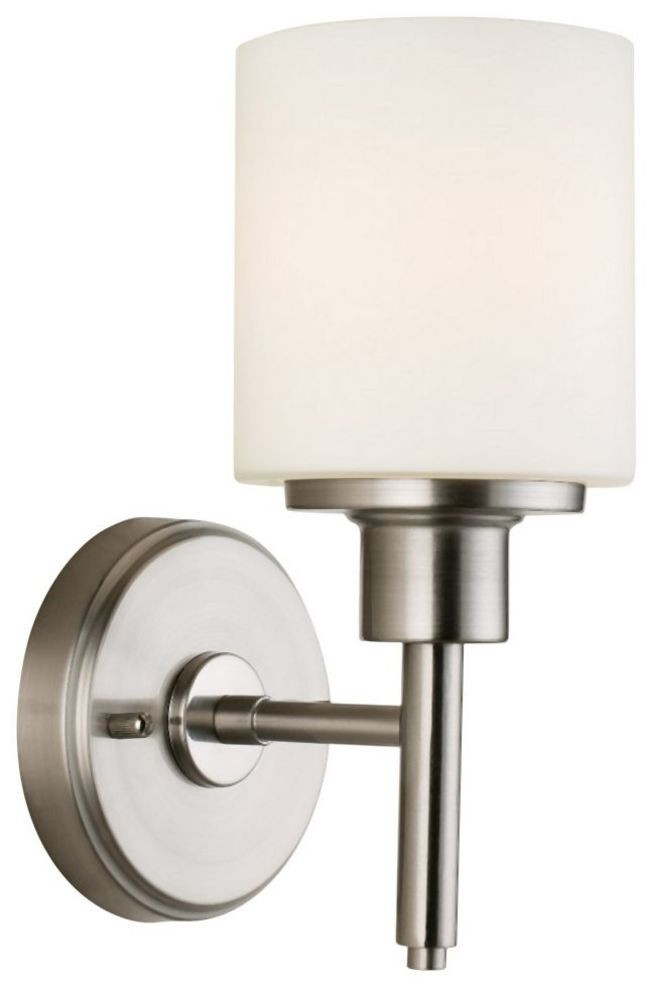 Aubrey 11-Inch Nickel Wall Sconce by Design House - Modern Lighting