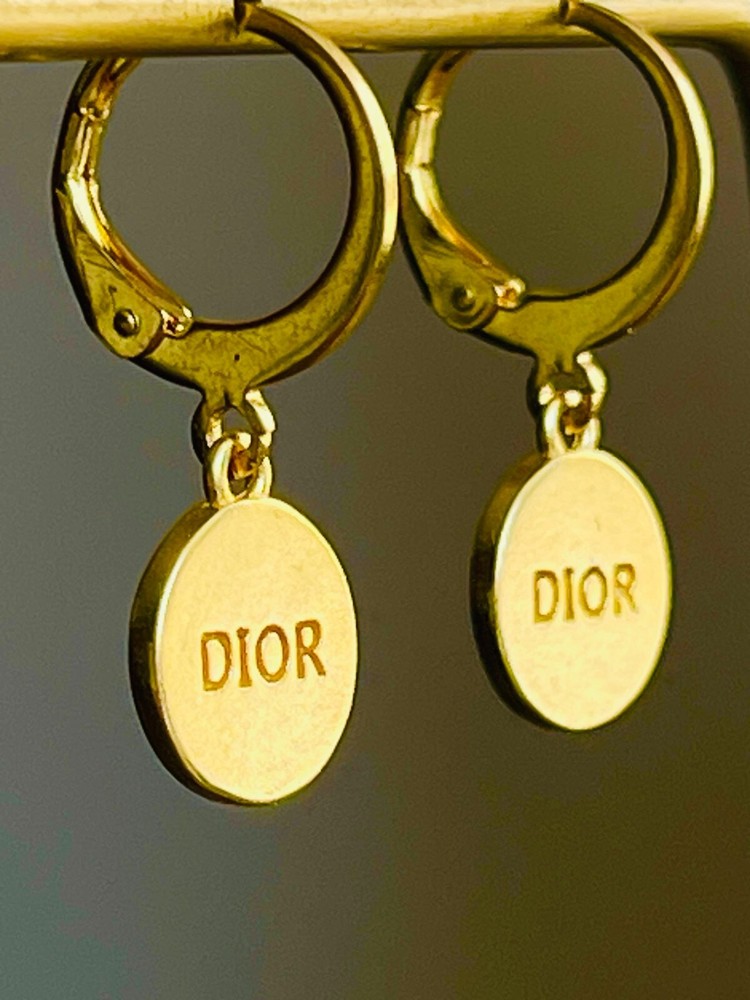 Dior gold-tone earrings pre-owned no box included