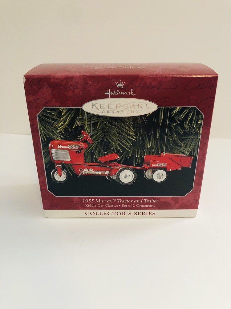 HALLMARK 1955 MURRAY TRACTOR AND TRAILER KIDDIE CAR CLASSICS CHRISTMAS ORNAMENT