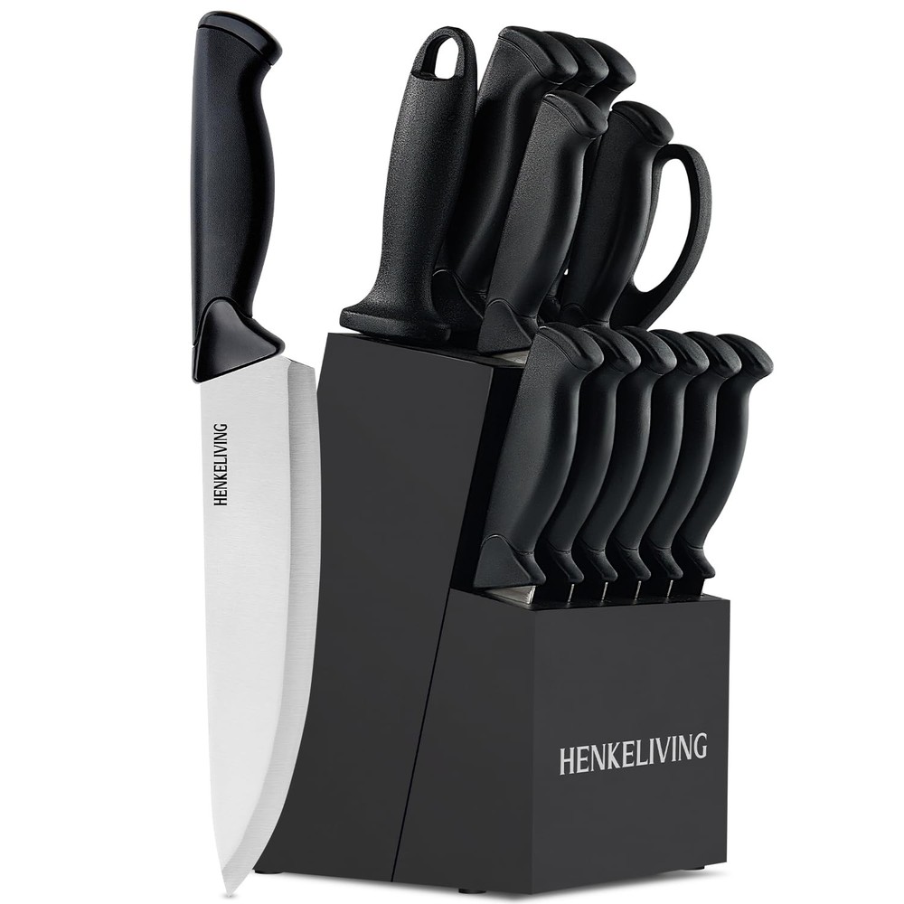 Knife Set, 14-Piece Kitchen Knives Set with Block, German High Carbon Stainless