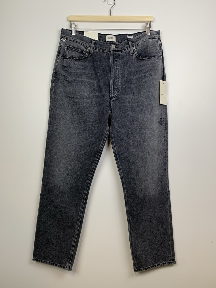 NWT Citizens Of Humanity Sabine High Rise Straight Jeans Size 32 Black Coffee