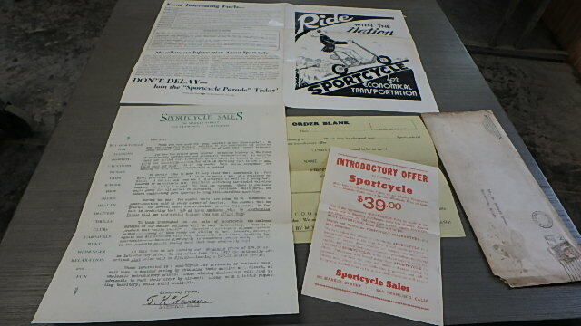 1937 SPORTCYCLE BROCHURE PAMPHLET