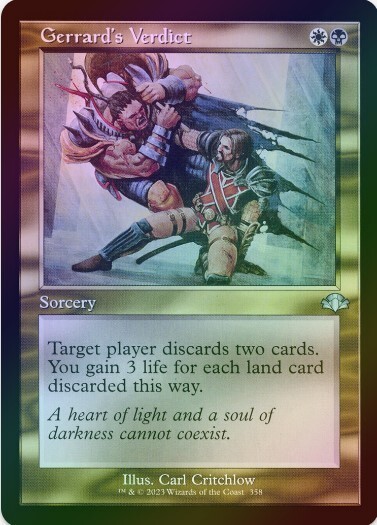 1 x Gerrard's Verdict - Retro Frame - Foil - Dominaria Remastered - LP - MTG