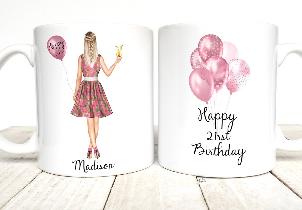 Happy 21rst Birthday Personalized Coffee Mug Birthday Gift Customize Cute