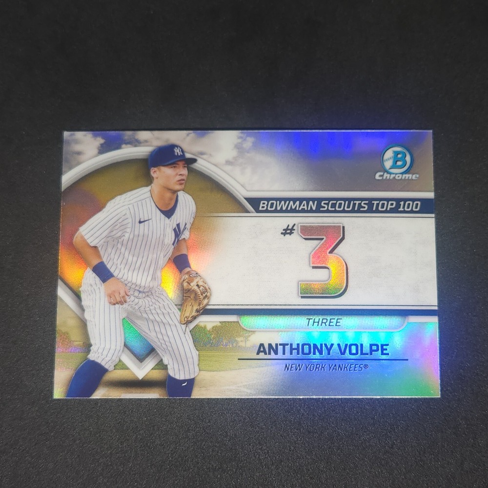 2023 Bowman Chrome Anthony Volpe BTP-3 Yankees Rookie Card Scouts Top 100