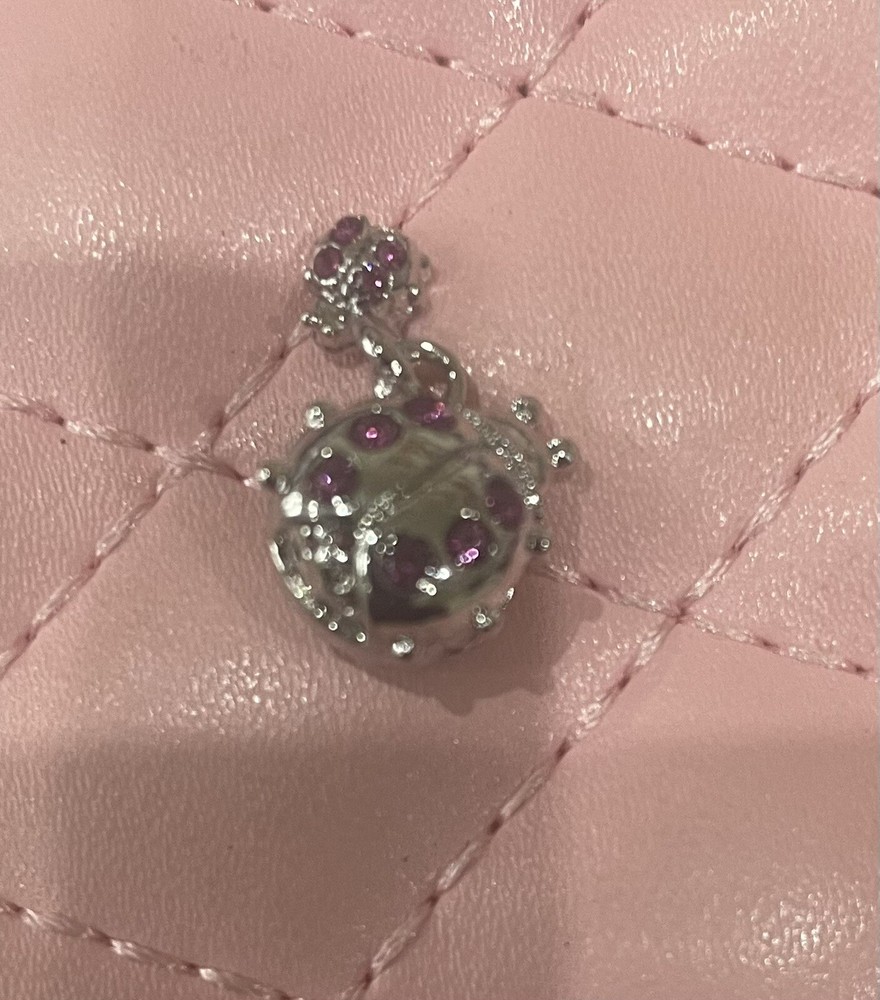 Mothers Day Pink Stone Pandora-Style Spacer Bead Charm-image