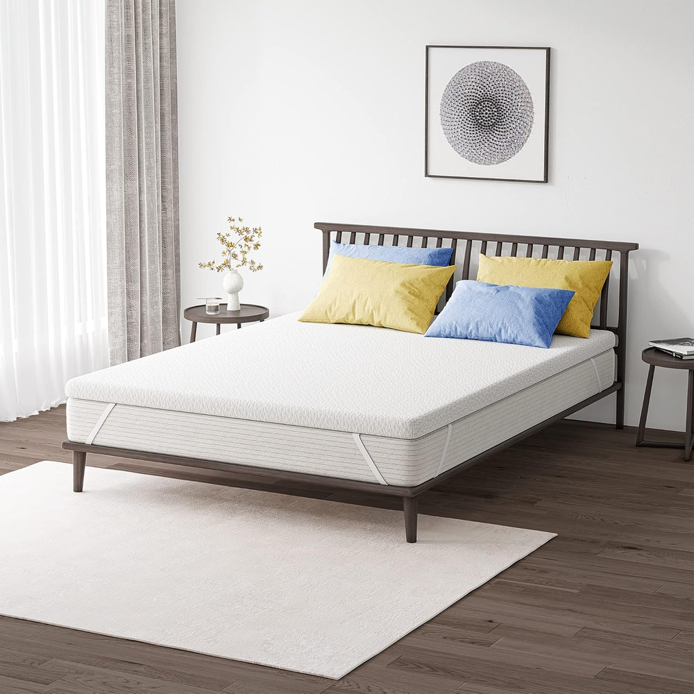 Mattress Topper Twin,  3 Inch Green Tea Memory Foam Mattress Topper with Zippere