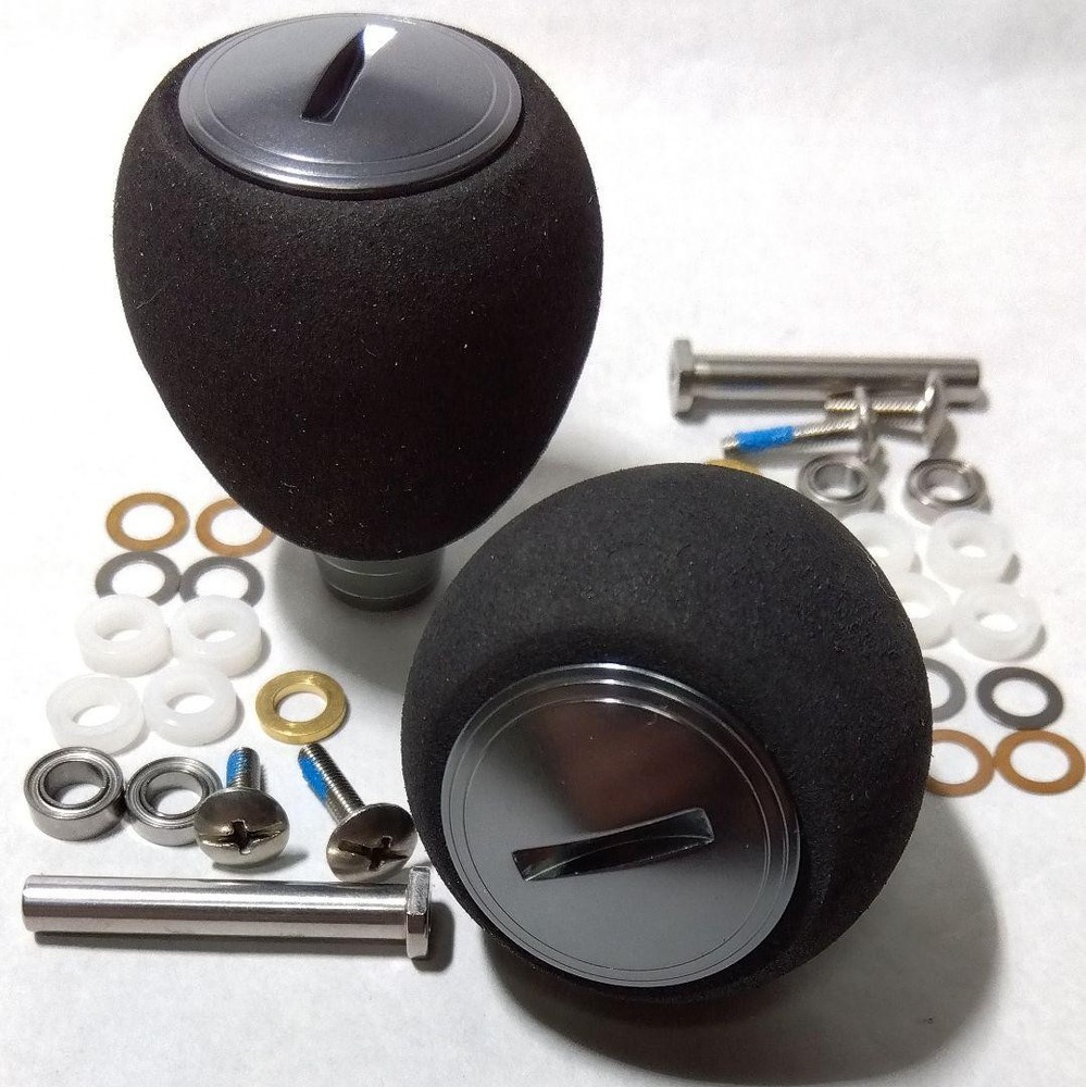 Shimano Daiwa Reel Power Handle Set of 2 with Custom Silver Knob