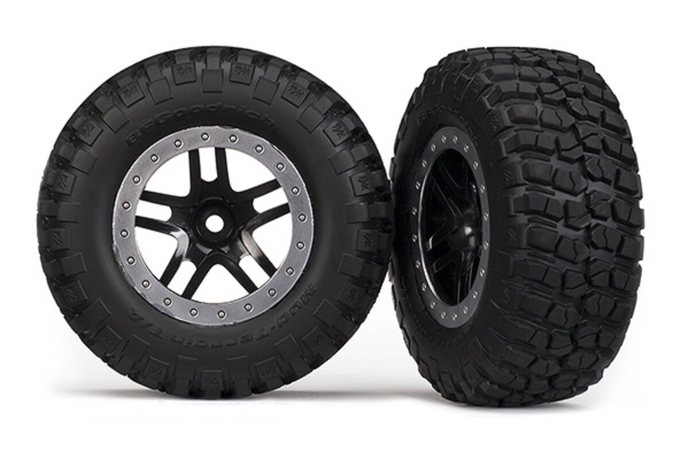 Traxxas Slash 2wd B.f. Goodrich Mud Terrain T/a Km2 Tires Set & Wheels 5883 5885