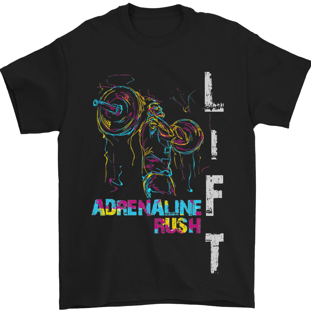 Adrenalin Rush Gym Training Top Mens T-Shirt 100% Cotton