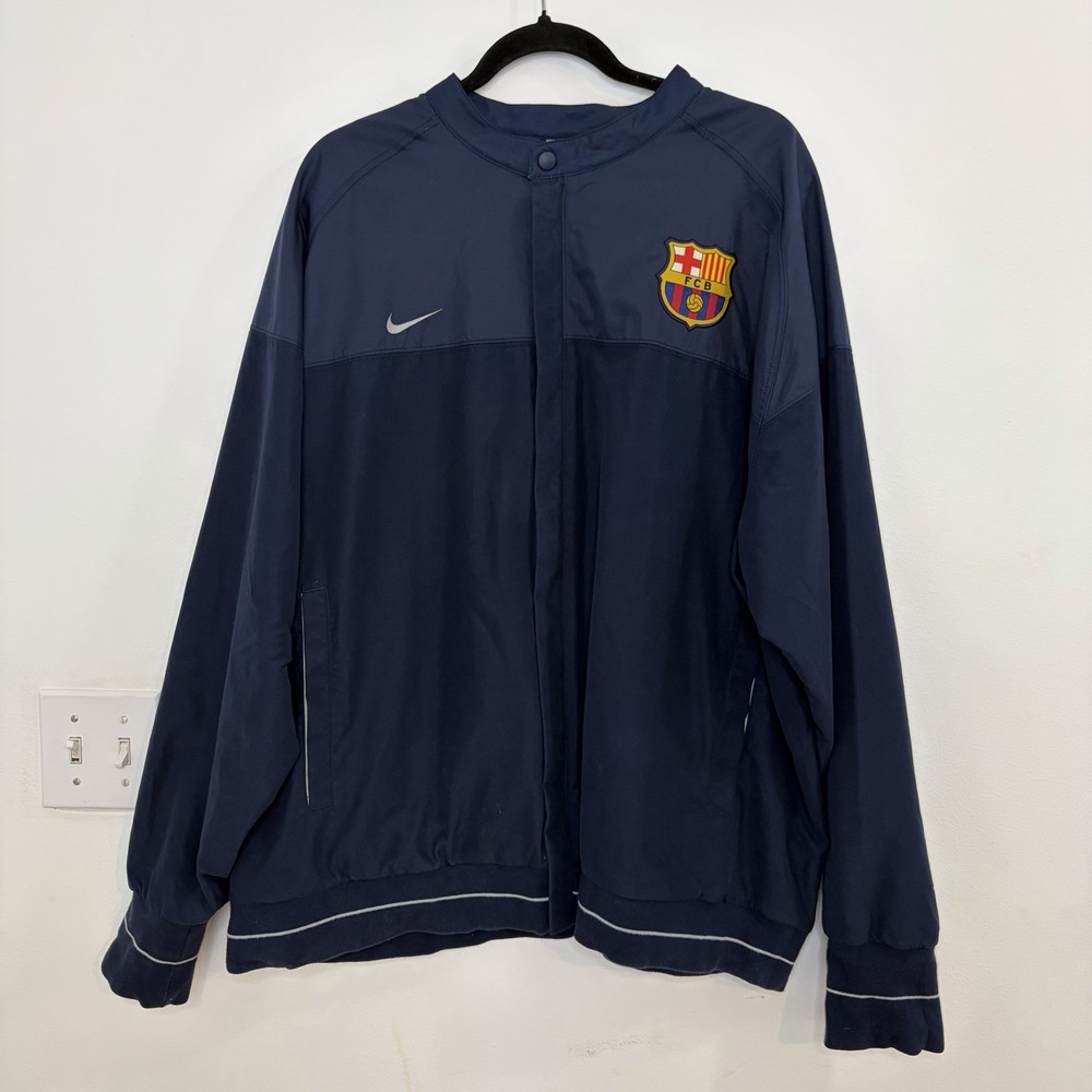 Vintage Nike Mens FC Barcelona XXL Soccer Football Training Warm Up Jacket (FCB)