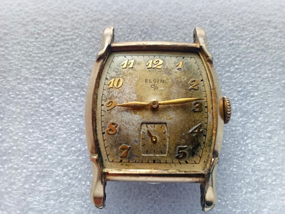 Vintage Elgin 554 17 Jewels Men's Tank Watch For Parts Or Repair