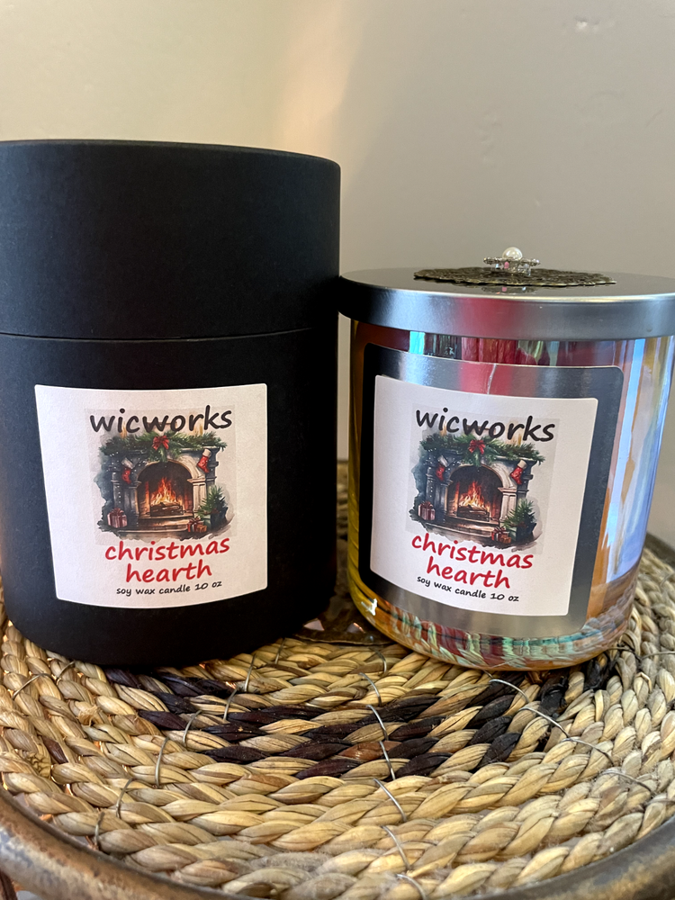 Christmas Wood Wick Soy Candle – 10 oz Cozy Hearth Scent