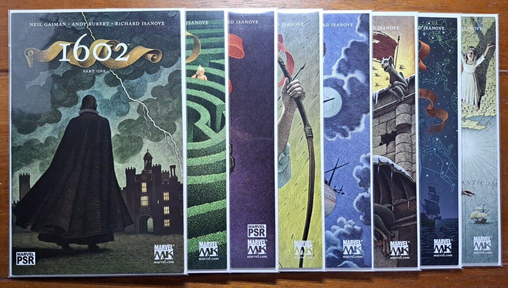 Complete Marvel 1602 #1-8 Set by Neil Gaiman, 2003 High Grade NM/M Condition