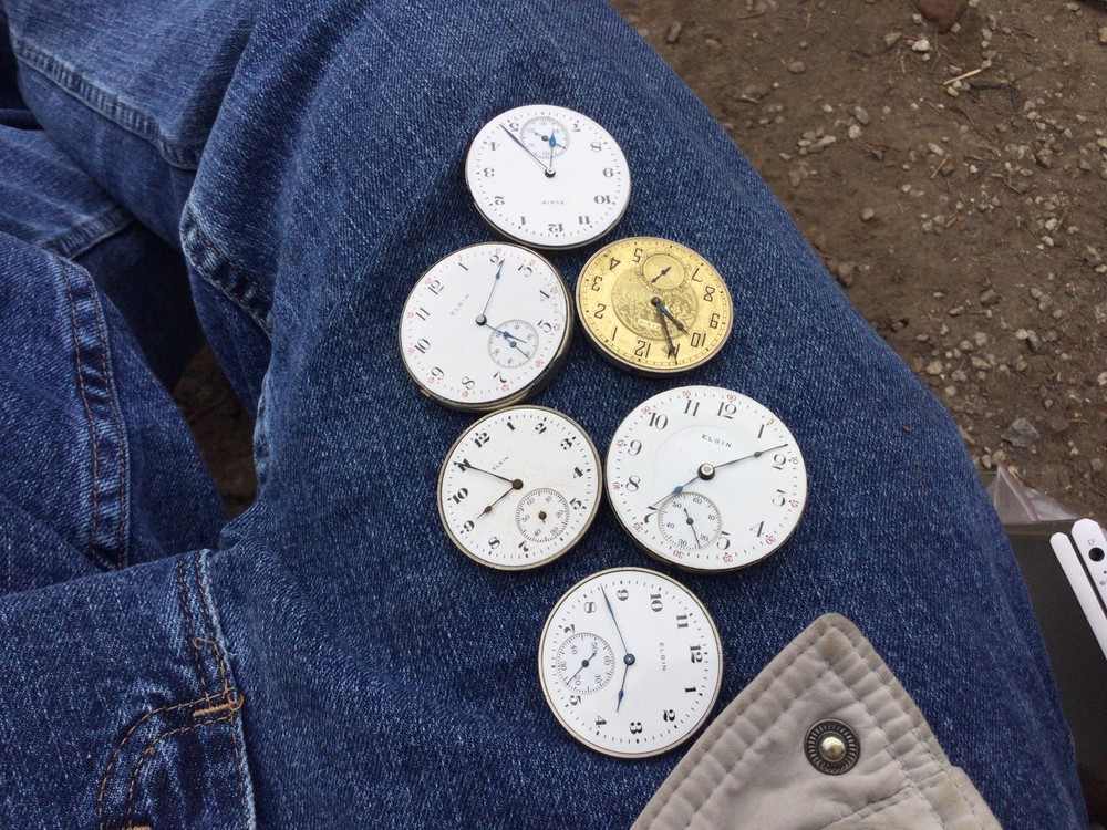 Lot Of Six Elgin Pocket Watch Movements No Reserve