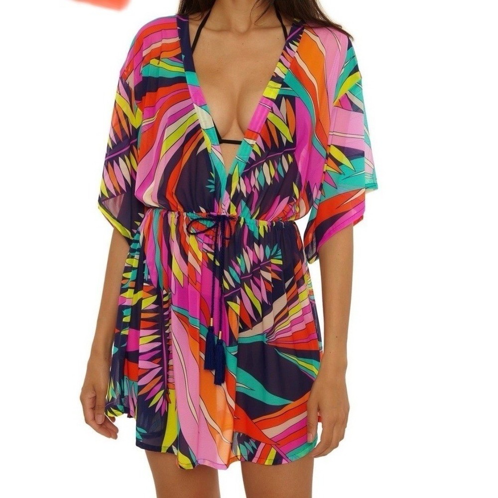 Trina Turk Mesh Tunic Cover-Up Dress - Paralia Women's NWOT Size Med