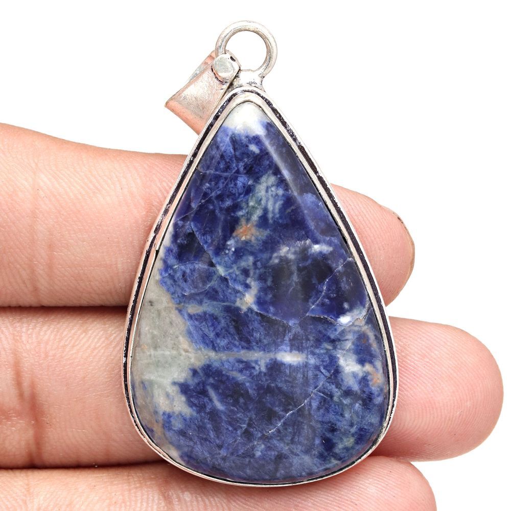 Handmade Sodalite Gemstone Pendant Silver Jewelry Mother's Day Gift