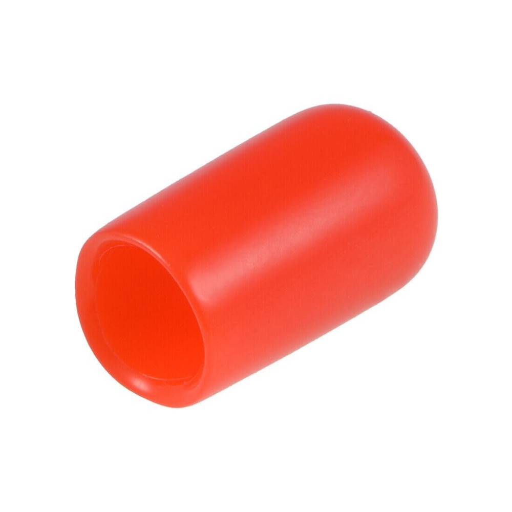 80pcs 6.5mm Red Vinyl Screw Thread Protector Caps for Round Ends