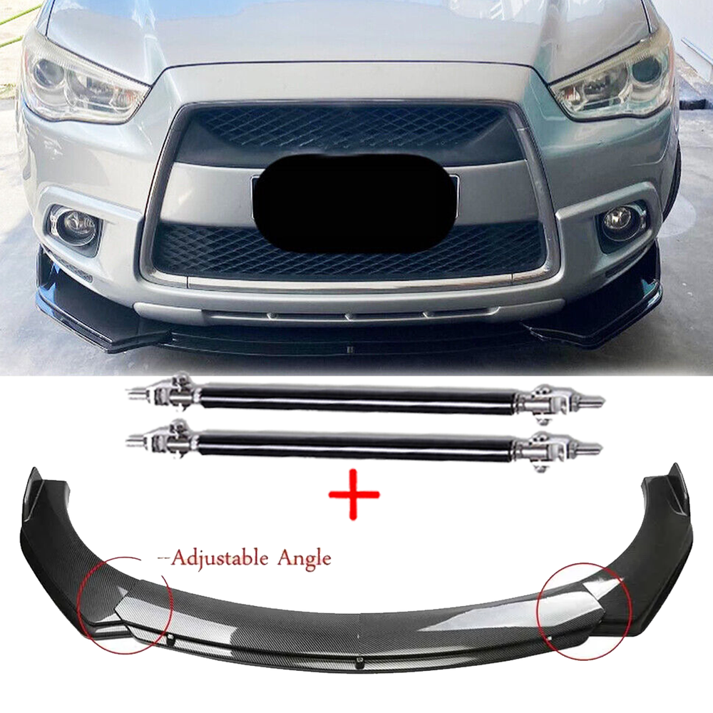 Carbon Fiber Style Front Bumper Lip Chin Spoiler For Mitsubishi ASX Body Kits