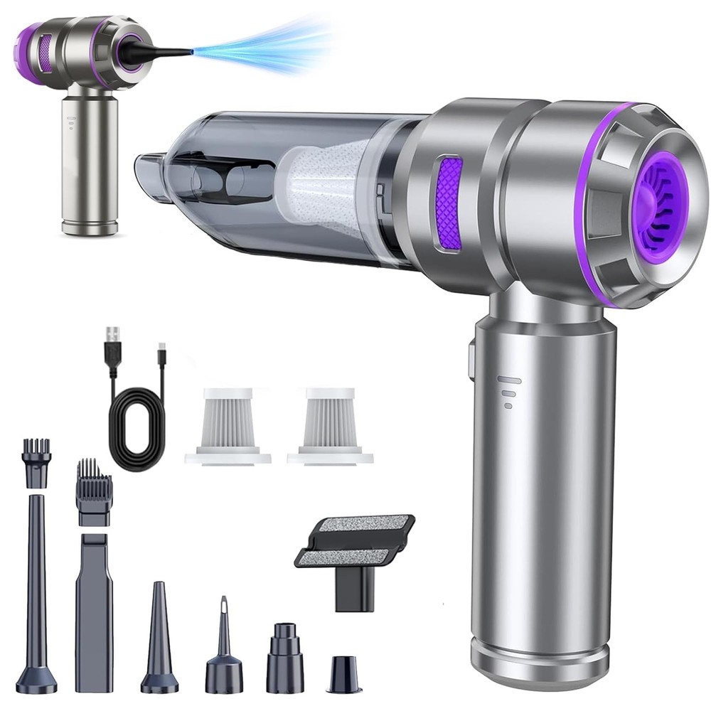 Mini Vacuum Cleaner, 4 in 1 21000PA Brushless Car Vacuum &210000RPM Air Duste...