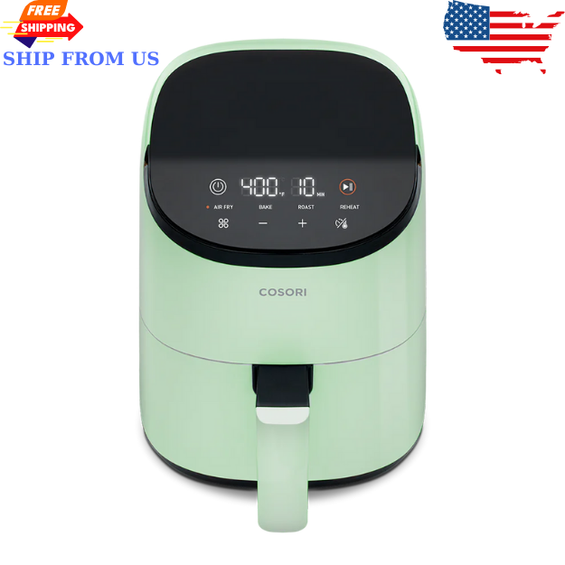 COSORI Air Fryer 2.1QT – Compact 4-in-1 Mini Airfryer, Nonstick Basket | Green