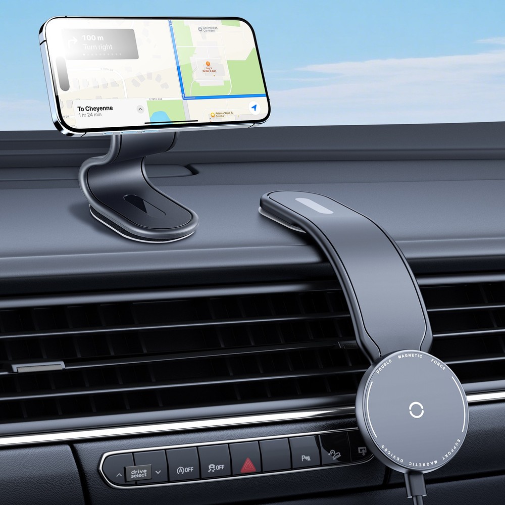MagSafe Car Mount Bendable Detachable Aluminu Magnetic Car Phone Holder 15W NEW