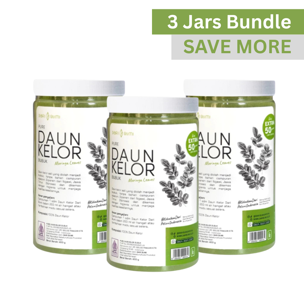 3 Jars Moringa Leaf Powder 450g Bundle – Natural Energy & Detox Superfood