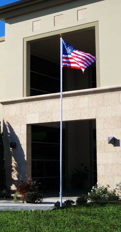 20ft Heavy-Duty Residential Ball Top Flag Pole with 3x5ft USA Poly Flag Included